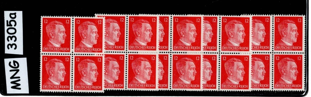 Mint MNG stamp blocks X5 Adolf Hitler PF12 Sc 513 WWII Germany 1941 #3305A