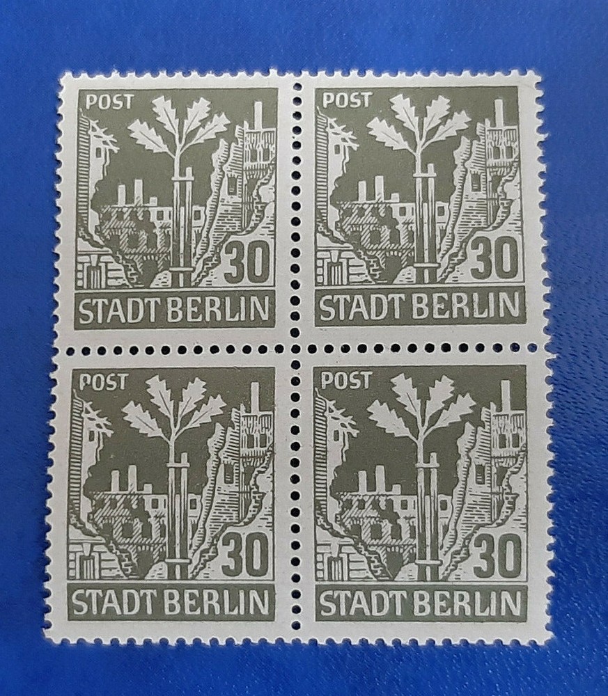 Germany Stamps Allied Occupation Berlin 4x 30 Pfennig Block SBZ Mi. Nr. 7 (19757