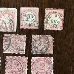 OLD GERMANY STATES LOTOF 13 RED STAMPS #47