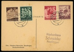 Reutlingen 1944 Card #B253-B256 Mother and Child 10th Anniversary Issue Germany
