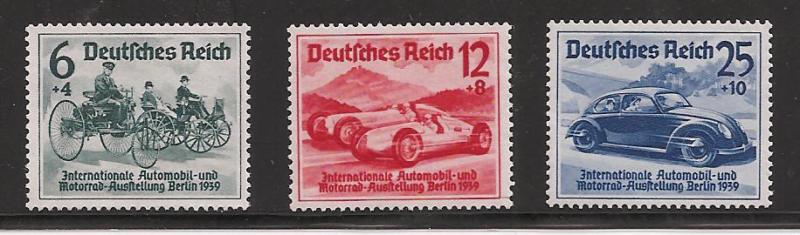 NAZI GERMANY # B134-136 MNH AUTO & MOTORCYCLE EXHIBIT