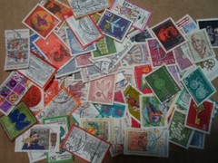 Collection lot 100 different large stamps of West Germany – all 1960s and 1970s