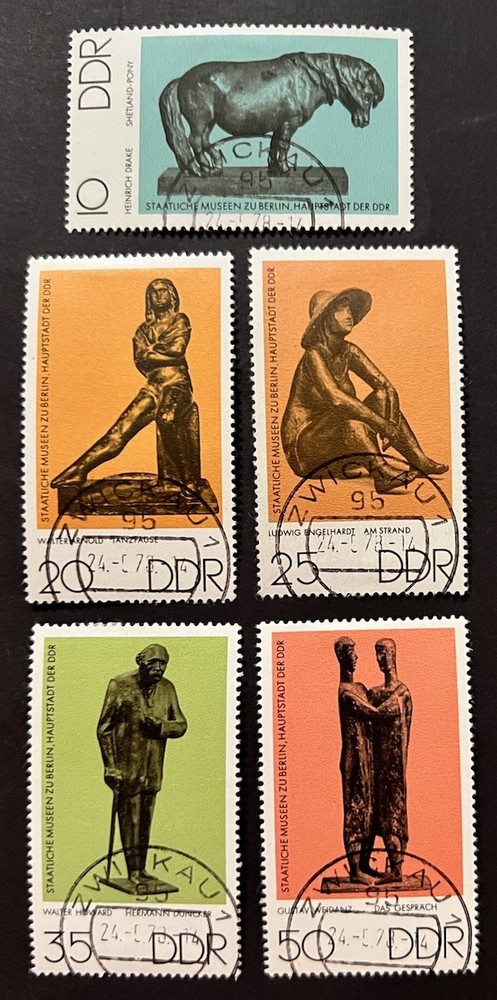 Travelstamps: 1975 Germany DDR Stamps Mi 2141-2145 Bronze Art – Used CTO H