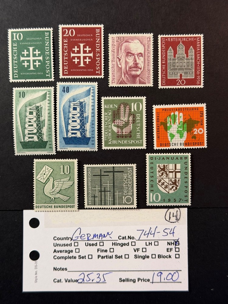 Germany # 744 – 754 MNH 2024 Scott Catalogue Value $ 25.35