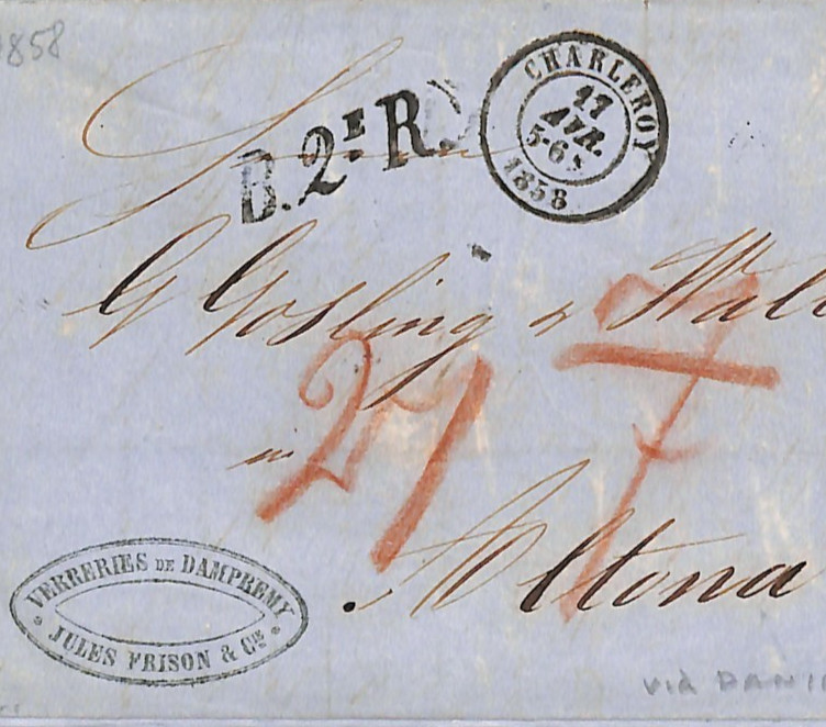 BELGIUM Cover Charleroi DENMARK PO *HAMBURG* Transit Altona WO94