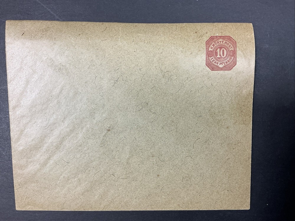 WURTTEMBERG 1875 Carmine Zenn Pfennig Stationary Stamp