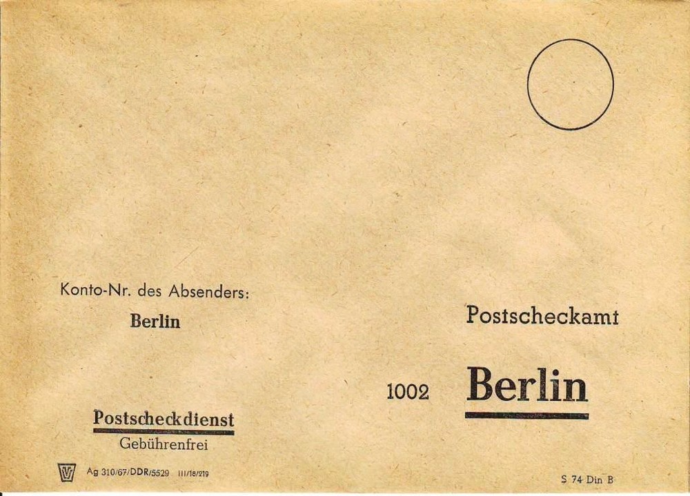 DDR: Postscheckdienst 1002 Berlin, Free Transport, Non-Smoking