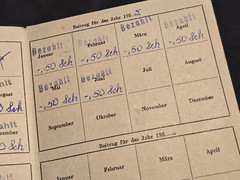 Post WW2 WWII German SCHLESIEN Mitgliedskarte Members stamp Card book 1953