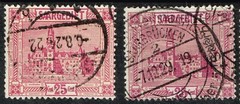 German territory- Saar Scott #106-7 Used VG