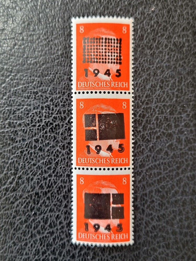 Germany-Netzschkau Post-WWII Locals, Michel #61, 611a, 611b MNH Strip, Signed