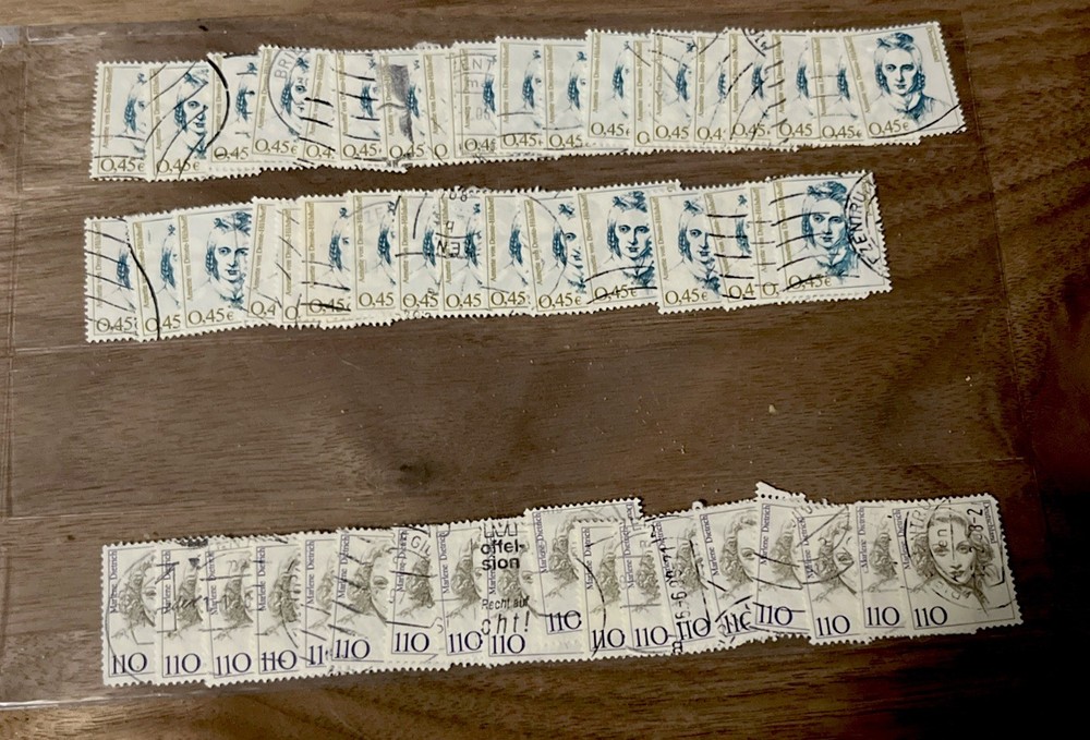 35 #2185 0.45€ Annette von Droste-Hülshoff 17 #1627 110pf Marlene Dietrich 1306