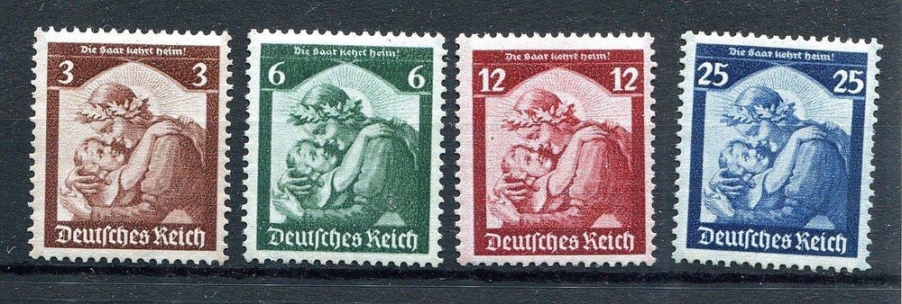 GERMANY 3rd REICH 1935 RETURN OF THE SAAR SCOTT 448-451 PERFECT MNH