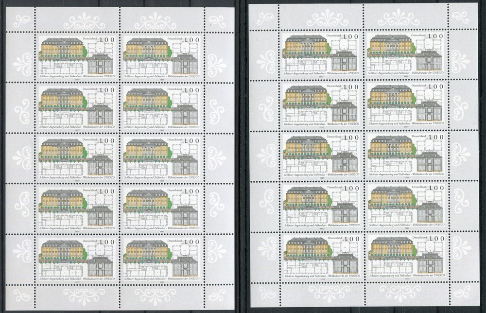 20x Stamp Set No. 1913, 2x Miniature Sheet KB, Mint NH UNESCO 1997 BRD