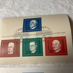 GERMANY-(-1968-)-HISTORICAL FIGURES LOT OF 4-Souvenirs Sheets -MH #417