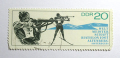 Germany DDR Stamp Scott 894 World Biathlon Championships Altenberg 20pf 1967