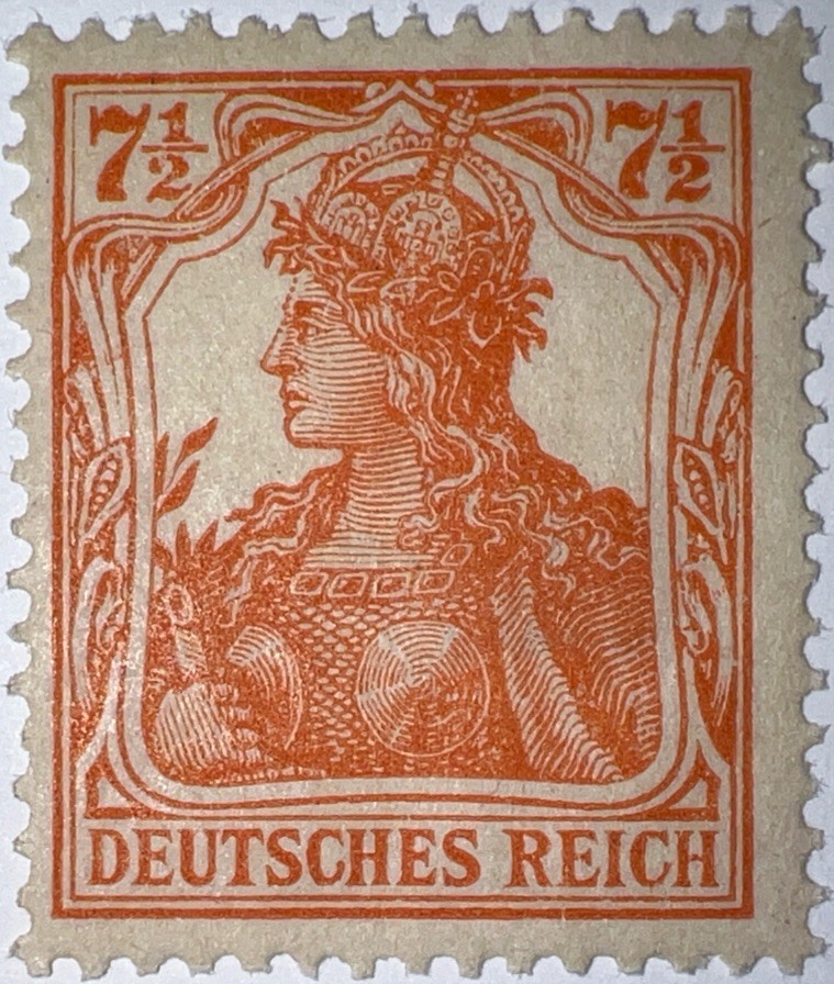 Travelstamps1916 Germany Deutsches Reich Mi. Nr. 99b Germania 7 1/2 Pf , MOGH