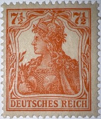Travelstamps1916 Germany Deutsches Reich Mi. Nr. 99b Germania 7 1/2 Pf , MOGH