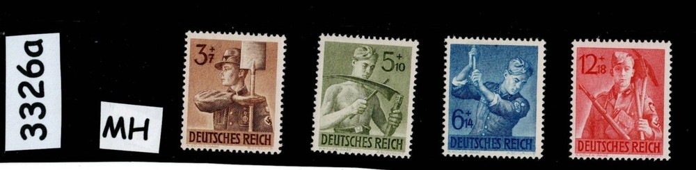 MH stamp set B237-B240 WWII Germany Hitler youth Reich Labor corp #3326a
