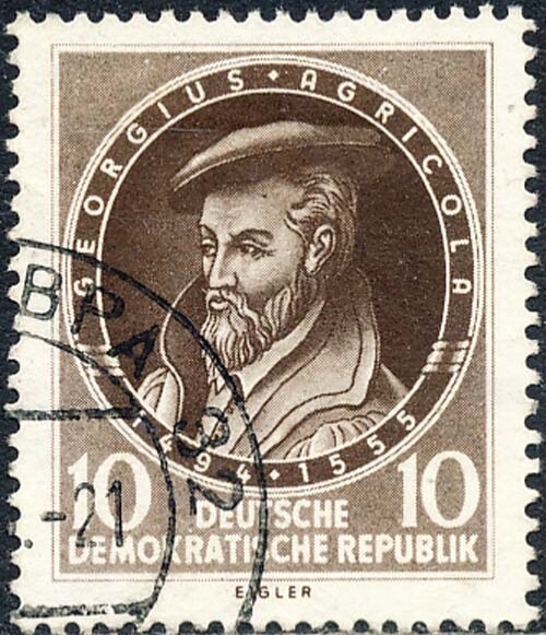 DDR #Mi0497 1955 Used Georgios Agricola Mining [271]