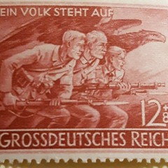 One ~ German Civilian defense forces ~ Militia Germany Stamp ~ ww2 era ~