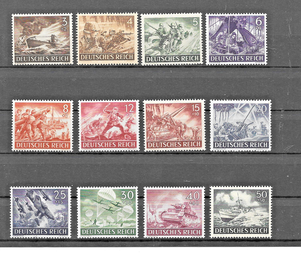 Germany’s Third Reich Mi# 831-842 Armed Forces and Hero’s Day 1943 MNH **