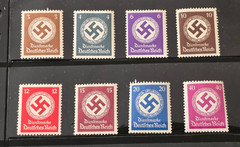Nazi German THIRD REICH SWASTIKA NSDAP Govt Official Stamp Lot x 8 MNH WW2 WWII