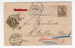GERMANY 1903 ANTI ALCOHOL TEMPERANCE POSTCARD POSTAGE DUE TO SWITZERLAND