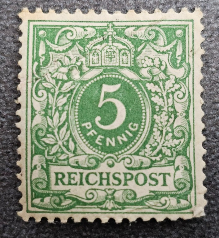 Stamp Germany Reich REICHSPOST 5 Pfennig 1889 Crown Mi. Nr. 46 [🇩🇪39061-13]