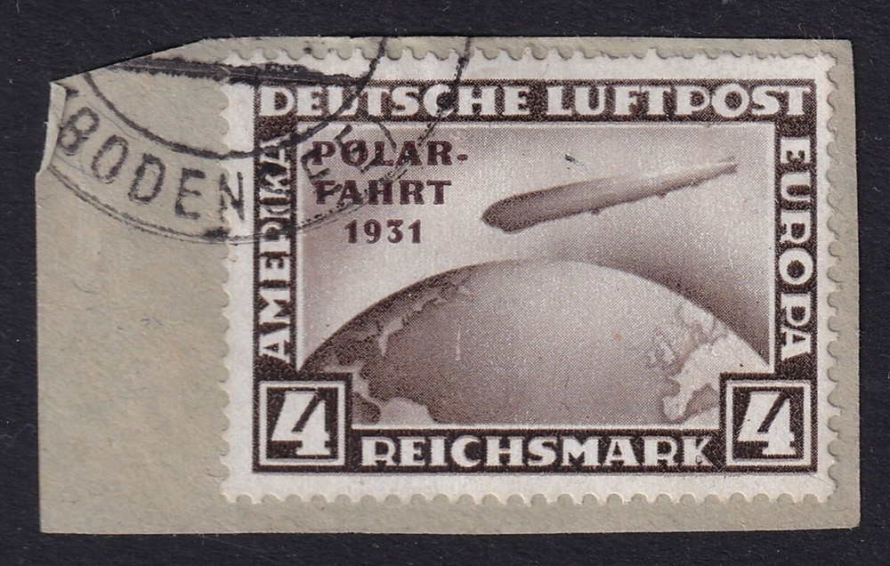 GERMANY 1931 Zeppelin 4m Polar-Fahrt SG 471 Used on Piece (CV £1200)