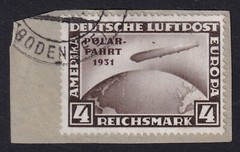 GERMANY 1931 Zeppelin 4m Polar-Fahrt SG 471 Used on Piece (CV £1200)