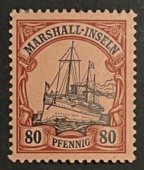 Travelstamps: GERMANY MARSHALL ISLANDS STAMPS Kaiser’s Yacht 80pf MOGH UNWMK