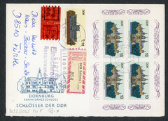GDR 1986 Castles FDC Scott 2555 2558 Schlema Fürth Registered Express Mail