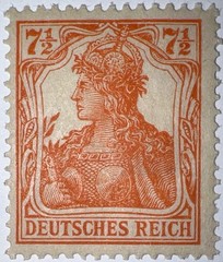 Travelstamps1916 Germany Deutsches Reich Mi. Nr. 99b Germania 7 1/2 Pf , MOGH