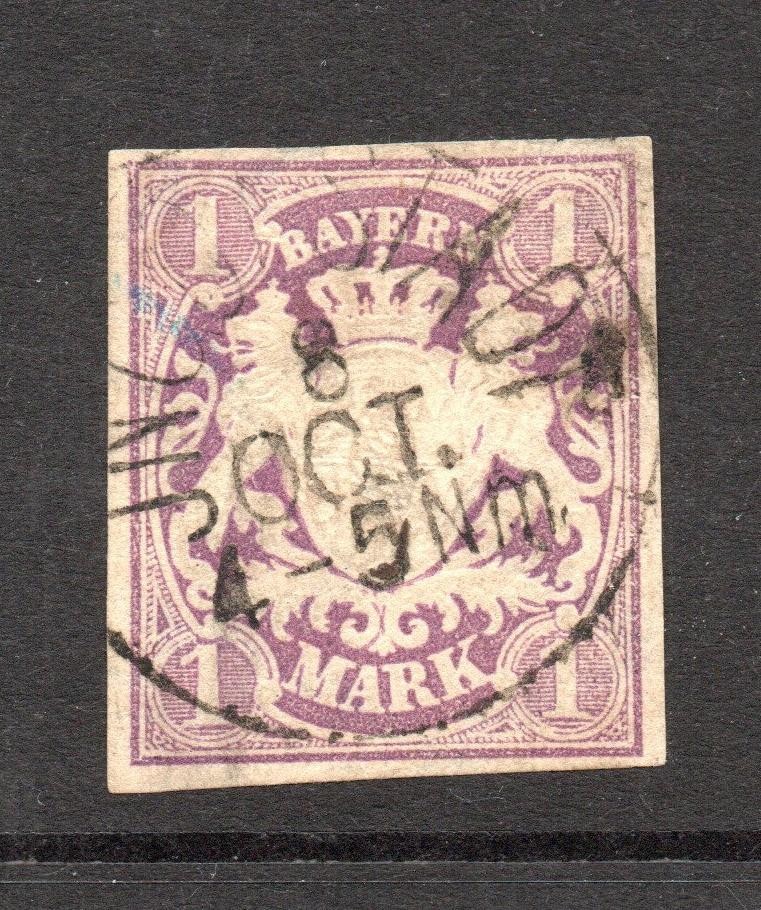 Bavaria SC# 31a Used / Nice Deep Violet / Signed Back – S60811