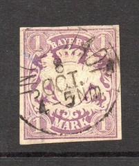 Bavaria SC# 31a Used / Nice Deep Violet / Signed Back – S60811