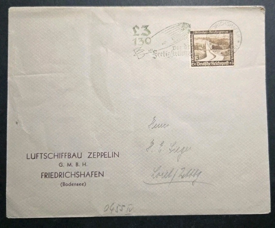 1938 LZ-130 Graf Zeppelin II Luftschiffbau Zeppelin Co. Germany Postal Cover