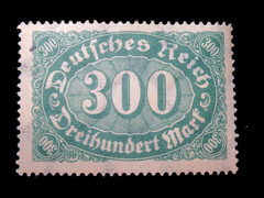 Germany Stamp Scott 158 Deutsches Reich Numeral of Value 300 Mark 1922 MNH