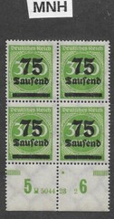 MNH stamp block Overprint 75K over 300Mk Scott #250 Weimar German Republic 1923