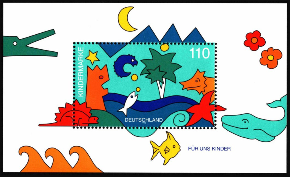 BRD FRG #MiBl42 MNH S/S 1998 Drawings Animals [2000 YTBF41 SGMS2843]
