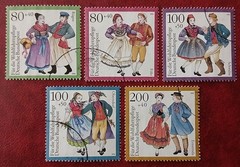 GERMANY Deutsche Bundespost 1993 Used Costumes Tax Scott B751-5 XF 1291-2