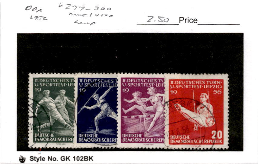 Germany – DDR, Postage Stamp, #297-300 Used & Mint, 1956 Soccer, Sports (AF)