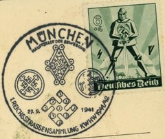 Air Force Wehrmacht Flag Card Winter Relief Special Postmark 1941 WWII Germany