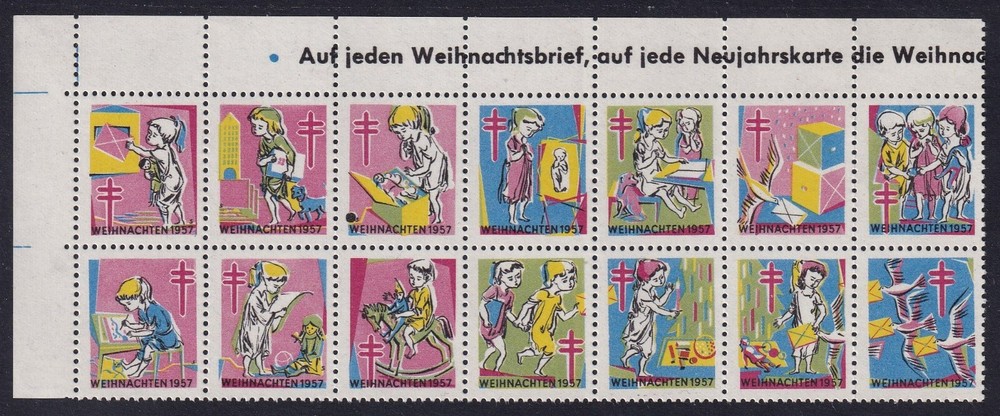 GERMANY 1957 The Struggle against T.B. Block of 14 MH/*