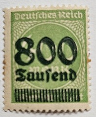 Germany 1923, Inflation Overprint 800,000 Thousand Marks/400 Marks, MINT, H