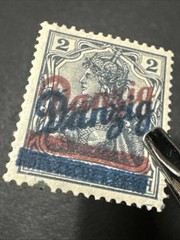 1920 Danzig 2pf MNH Double Overprint Red & Blue Signed WMK Collectible Stamp