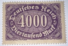 Travelstamps: 1922 Germany Stamps Deutsches Reich 4000 Mark Mi. Nr. 255 MOGNH