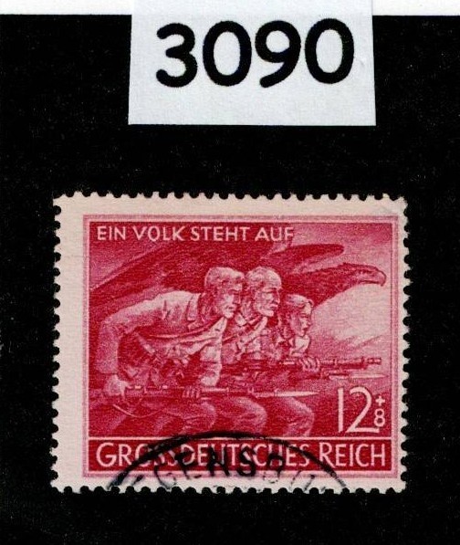 Used Stamp B291 Third Reich February 1945 / Volkssturm or People’s Army #3090