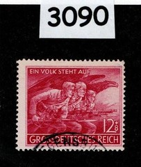 Used Stamp B291 Third Reich February 1945 / Volkssturm or People’s Army #3090