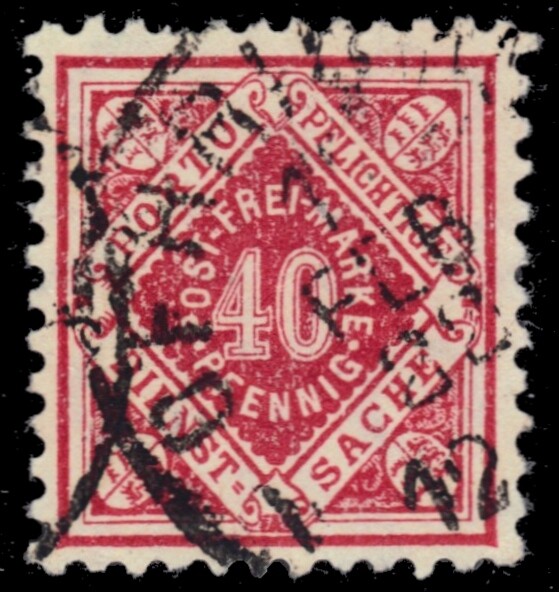 WURTTEMBERG O26 – Numeral of Value „1921 Rose Red“ (pc12736)