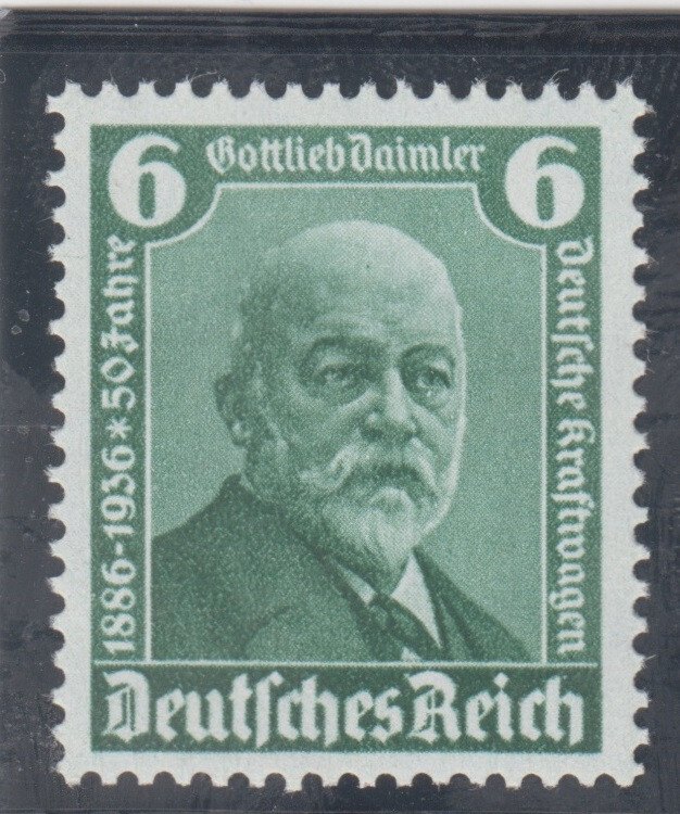 Germany 1936. 6 pfg. Gottlieb Daimler. Mercedes. Auto Anniversary. Sc 470. MNH